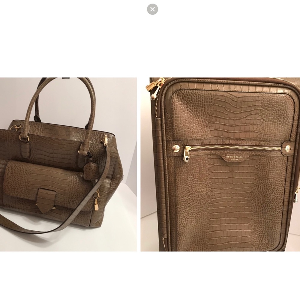HENRI BENDEL CROCODILE CARRY-ON LUGGAGE SET